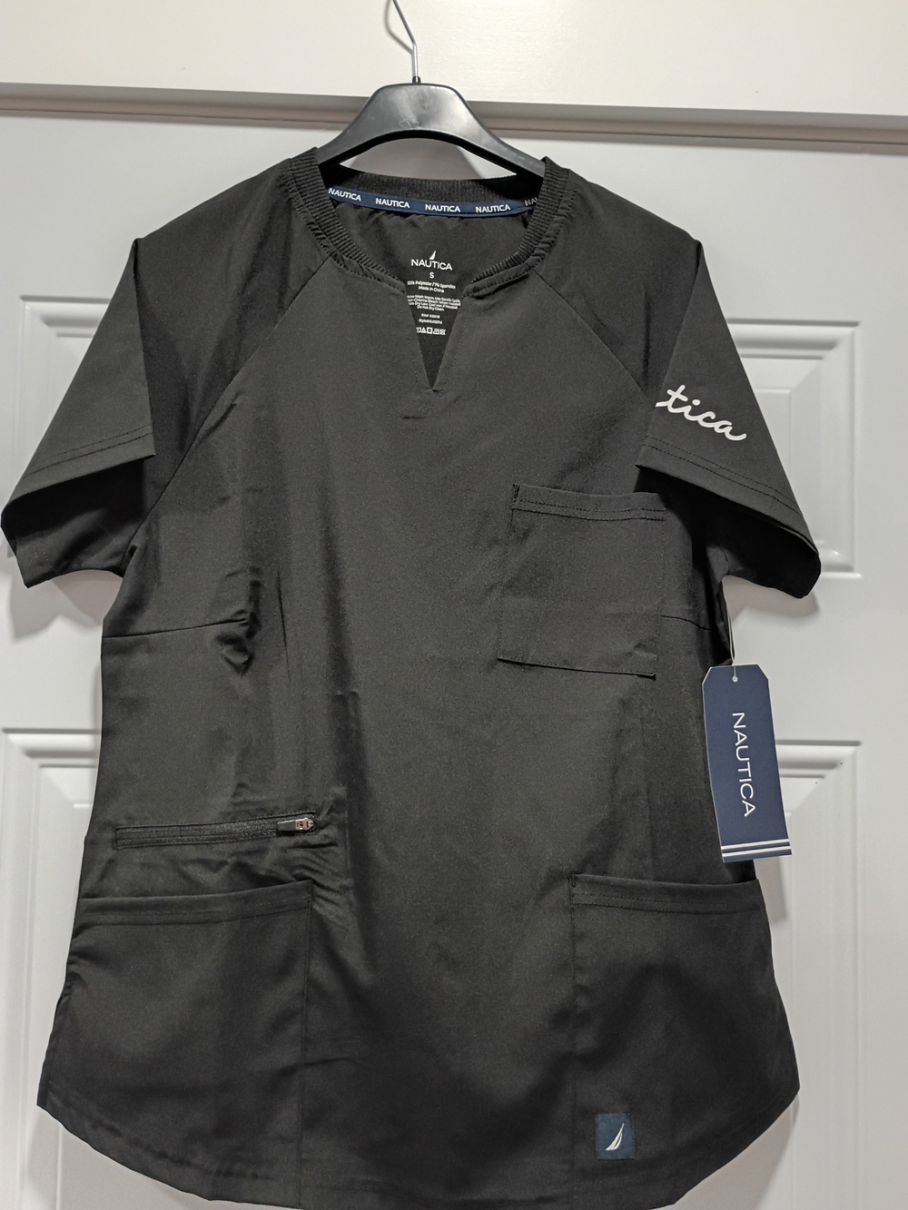 Nautica Men’s Black Medical Scrub Top
